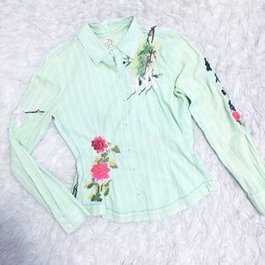 Johnny Was 3J Workshop Crane Embroidered Top